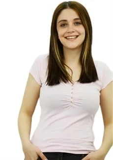 Önü Düğmeli Pembe T-Shirt - Resim 4