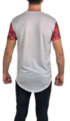 Önü Desenli Beyaz T-shirt - Resim 4