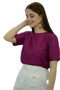 Fuşya Bayan T-Shirt - Resim 2