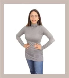 Boğazlı Kahverengi Çizgili T-shirt ürün görseli 1