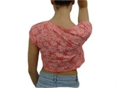 Crop Nar Çiçeği T-Shirt - Resim 3