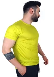 Sarı Basic T-Shirt - Resim 3