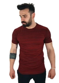 Bordo Siyah Kalın T-Shirt ürün görseli 1
