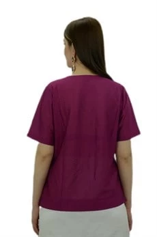 Fuşya Bayan T-Shirt - Resim 4