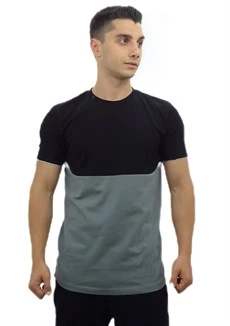 Siyah Yeşil Çift Renk T-shirt 10131 ürün görseli 1