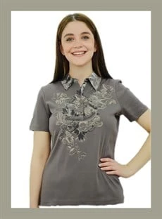 Yakalı Baskılı Toprak T-Shirt ürün görseli 1