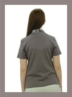 Yakalı Baskılı Toprak T-Shirt - Resim 4