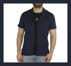 Polo Yaka Önü Açık Waffle T-shirt ürün görseli 1