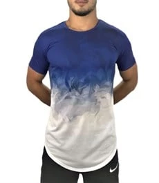 Mavi Beyaz Desenli T-shirt 10171 ürün görseli 1