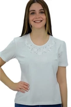 Yakası Taşlı T-Shirt ürün görseli 1