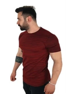 Bordo Siyah Kalın T-Shirt - Resim 2