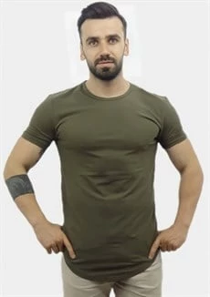 Haki Erkek T-shirt 10109 - Resim 3
