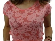 Crop Nar Çiçeği T-Shirt - Resim 4