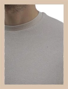 Oversize Waffle Erkek T-shirt 1079 - Resim 4
