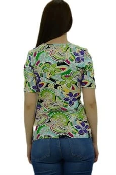 Çiçek Desenli T-Shirt - Resim 3