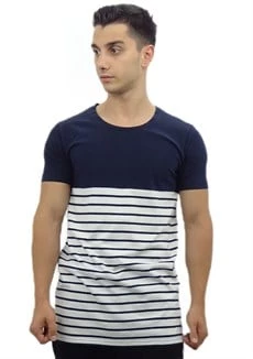 Lacivert Beyaz Çizgili T-shirt 10134 ürün görseli 1