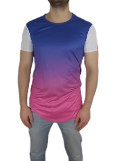 Boyu Uzun Oval Kesim Spor Mavi Tişört ürün görseli 1