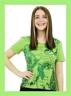 Yazı Detaylı Yeşil T-Shirt ürün görseli 1