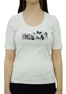 Cat&Dog Baskılı Krem T-Shirt - Resim 3