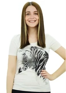 Zebra Baskılı Krem T-Shirt ürün görseli 1