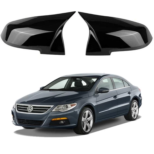 Volkswagen Passat CC 08-12 Araca Özel Batman Yarasa Ayna Kapağı Pianoblack ürün görseli 1