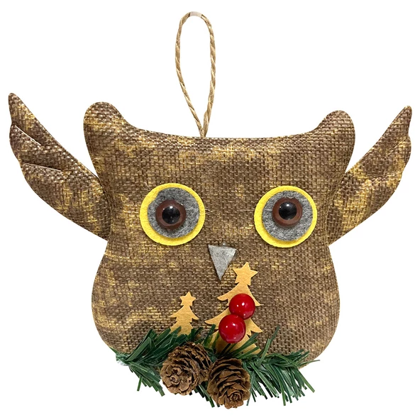 Yılbaşı Çam Ağacı Süsü Kahverengi Baykuş 15 cm ürün görseli 1