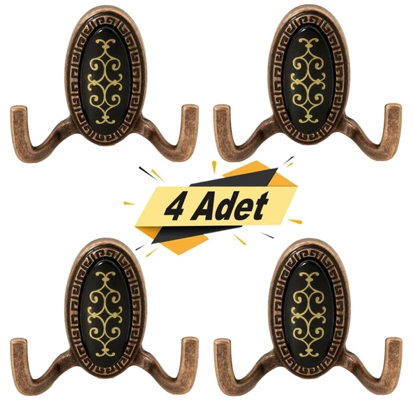 Seçil Vestiyer Duvar Askısı Metal Dolap Elbise Askılığı Antik Bakır (4 ADET) ürün görseli 1