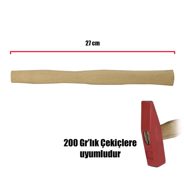 Eltos Çekiç Sapı 200 Gr Ergonomik Ahşap Sap 27 cm - Resim 2