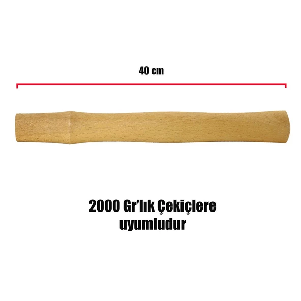 Eltos Çekiç Sapı 2000 Gr Ergonomik Ahşap Sap 40 cm - Resim 2