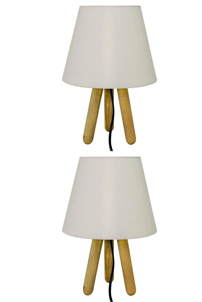 D-light 2'li Krem Tripod Abajur ürün görseli 1