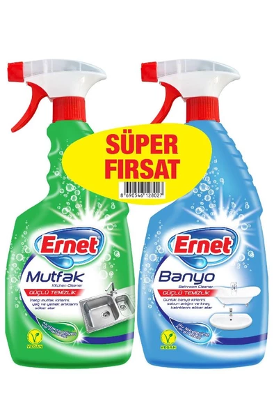 Ernet Mutfak Temizleyici 750 ml + Banyo Temizleyici 750 ml ürün görseli 1