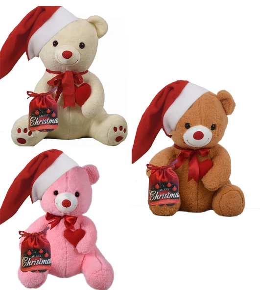 Yılbaşı Özel Konseptli  Romantik "Merry Christmas" Peluş Ayı 80 cm ürün görseli 1
