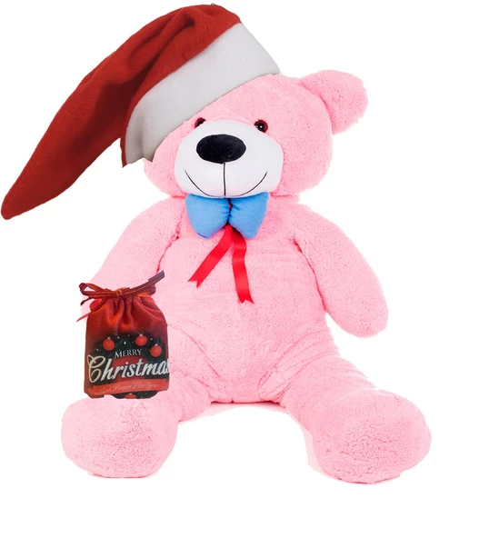 Yılbaşı Özel Konseptli Papyonlu "Merry Christmas" Peluş Ayı 80 cm ürün görseli 1