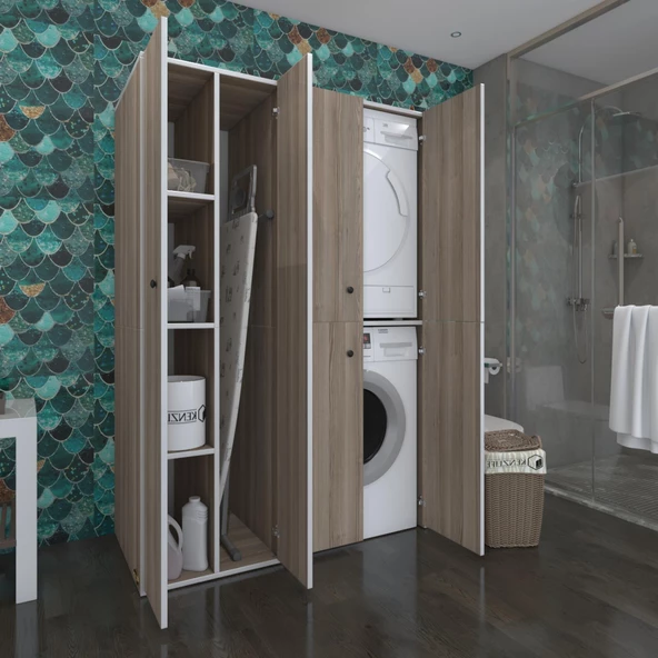 Kenzlife çamaşır-kurutma makinesi dolabı kapaklı yaromira crd 180*120*64 banyo arkalıksız ürün görseli 1
