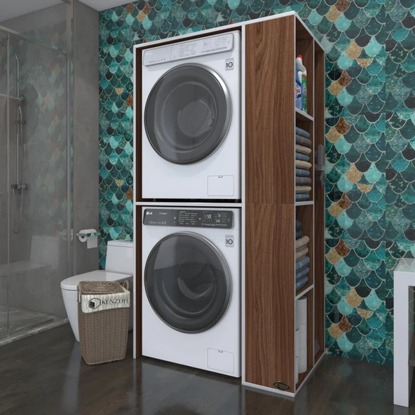 Kenzlife çamaşır-kurutma makinesi dolabı demyan cvz 180*090*60 banyo kapaksız arkalıksız ürün görseli 1