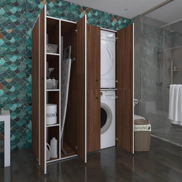 Kenzlife çamaşır-kurutma makinesi dolabı kapaklı yaromira cvz 180*120*64 banyo arkalıksız ürün görseli 1