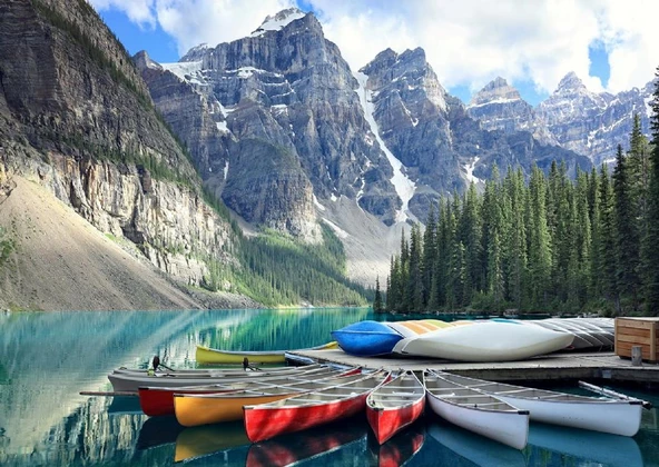 Nova 1000 Parça Moraine Gölü'nde Kanolar Puzzle ürün görseli 1