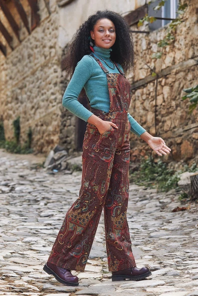 Bol Paça Salopet Kadın Tulum - Resim 2