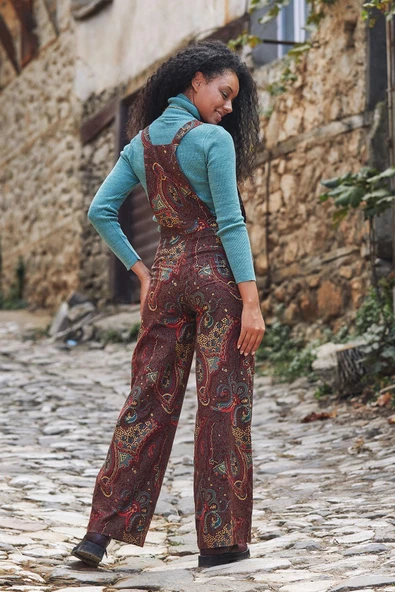 Bol Paça Salopet Kadın Tulum - Resim 4