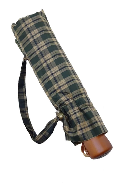Snotline-April Bayan Şemsiye Otomatik Açılır 90 Cm Çap Kapalı 30 cm Çanta Boy Lacivert Yeşil Ekose ürün görseli 1