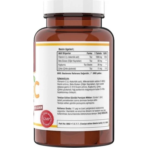 Ncs Vitamin C Kuşburnu 120 Tablet - Resim 2