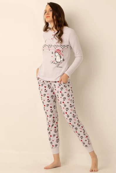 DoReMi Pamuklu Bayan Pijama Takımı - Resim 3