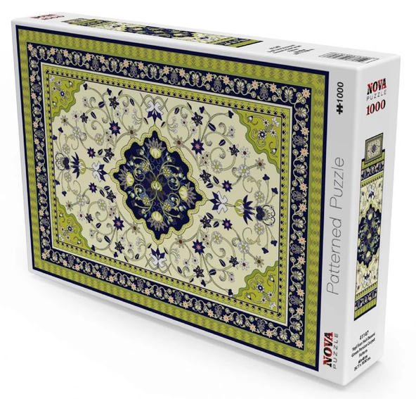 Nova Puzzle 1000 Parça Yeşil İran Halı Deseni Puzzle ürün görseli 1
