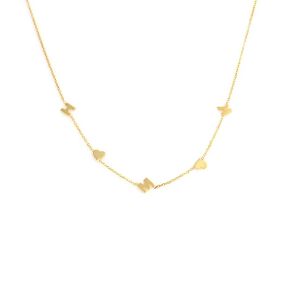 925 Ayar Gümüş Harf Kalp Harf Kolye - Resim 2