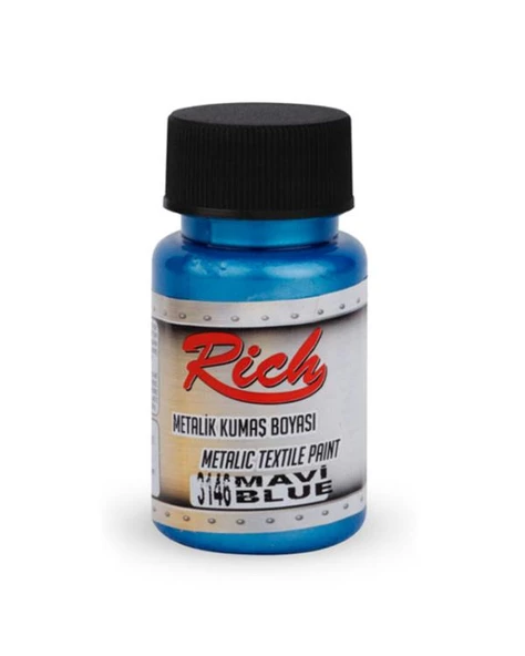 Rich Metalik Kumaş Boyası Mavi 50cc ürün görseli 1