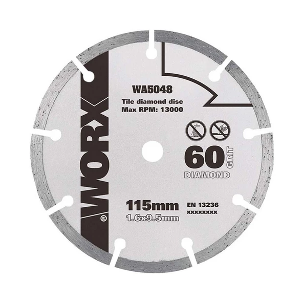 WORX WA5048 115x9,5mm Fayans, Seramik, Mermer Kesme Soketli Elmas Daire Testere Bıçağı ürün görseli 1