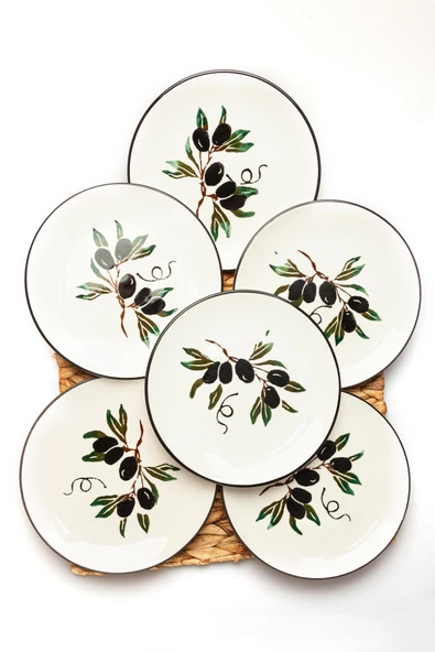 Mart Home Olive Yuvarlak 6'lı Pasta Tabağı ürün görseli 1