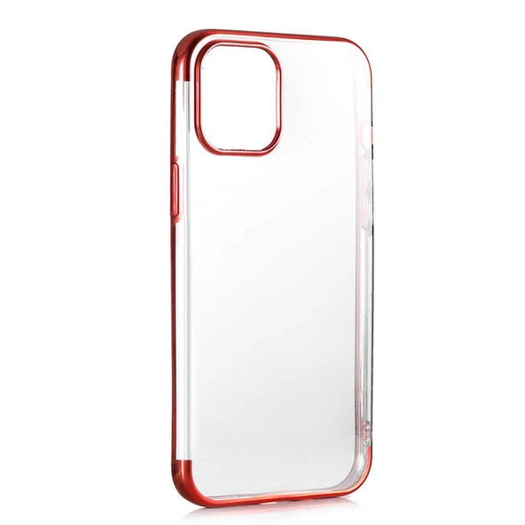 iPhone 12 / 12 Pro Kılıf İnce Köşeleri Renkli Şeffaf Silikon ürün görseli 1