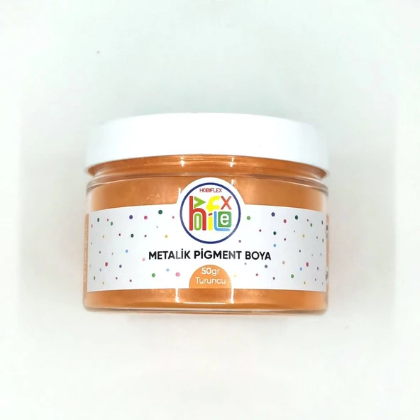 METALİK SEDEFLİ PİGMENT TOZ BOYA TURUNCU RENK 50 GR ürün görseli 1
