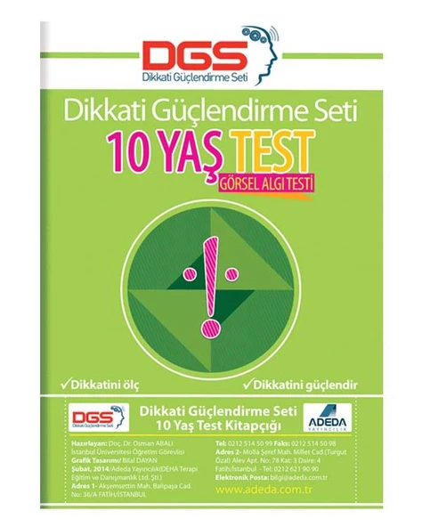 10 Yaş Dikkat Gelişim Testi Adeda Yayıncılık ürün görseli 1